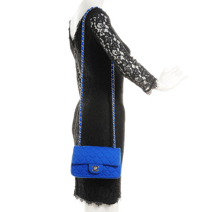 Chanel Jersey Quilted Mini Rectangular Flap Blue 2 of 8