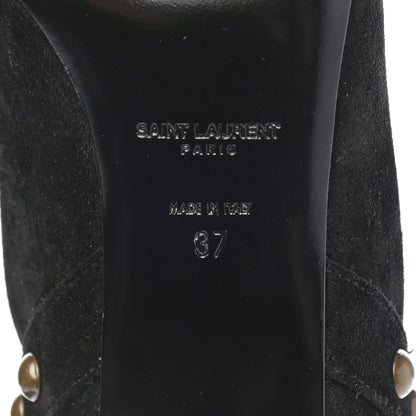 Saint Laurent Suede Fringe Otterproof Light Studded Grace 105 Boots 37 Black 6 of 9