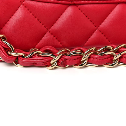 Chanel Lambskin Quilted Jumbo Double Flap Red 13 of 14
