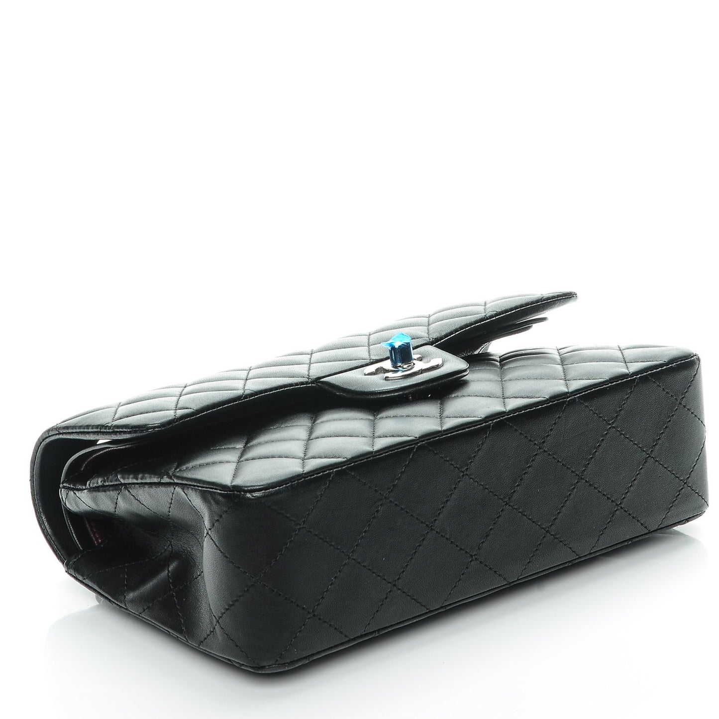 Lambskin Quilted Small Double Flap Black