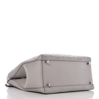 MCM Calfskin Ottomar Monogram Sarah Convertible Hobo Dove 5 of 16