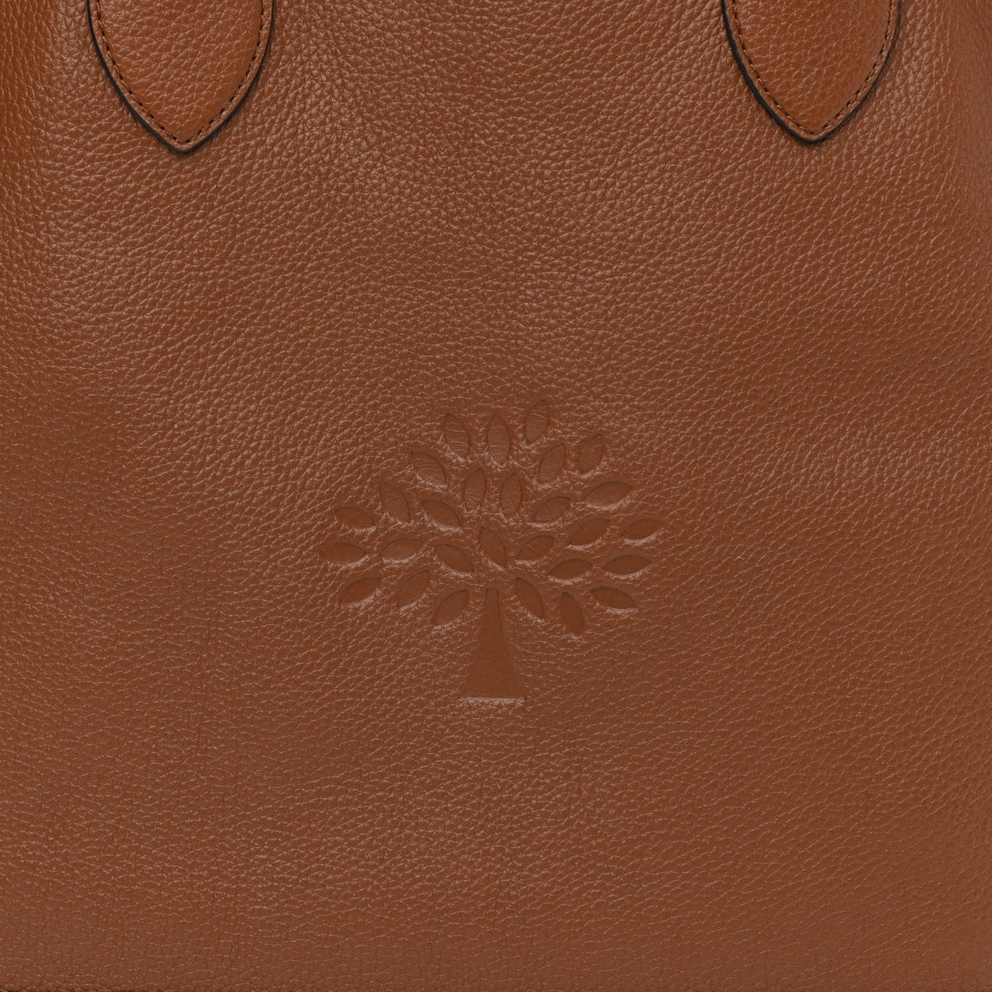 Classic Grain Calfskin Blossom Tote Oak