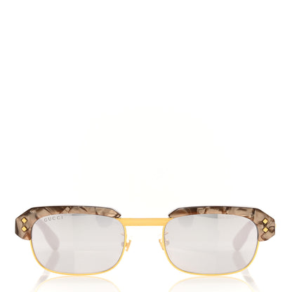 Gucci Acetate Half-Rim Rectangle GG1480S Sunglasses Brown 2 of 9