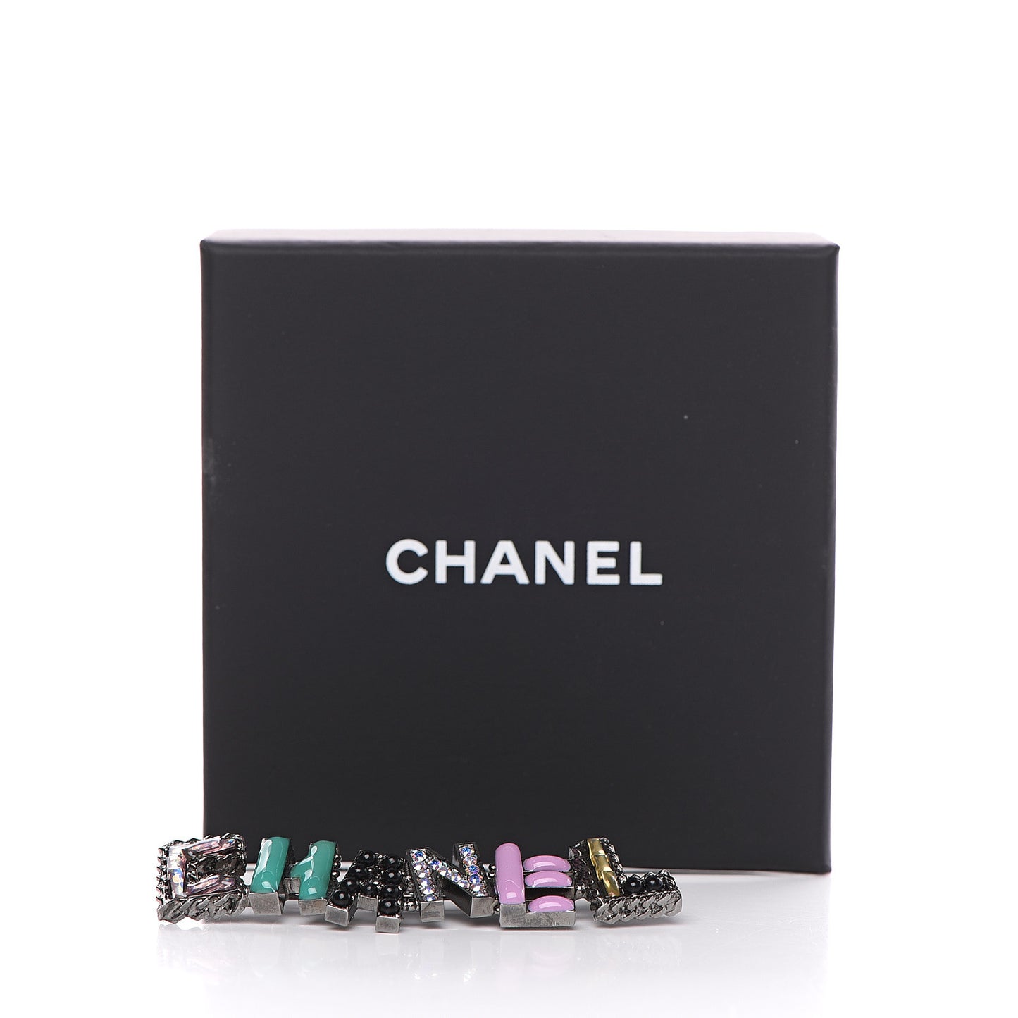 Pearl Enamel Logo Brooch Multicolor