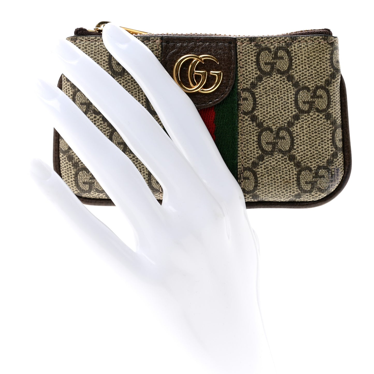 GG Supreme Monogram Web Ophidia Key Case  Beige New Acero