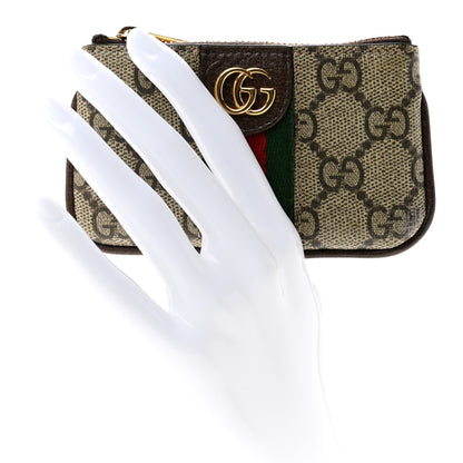 Gucci GG Supreme Monogram Web Ophidia Key Case  Beige New Acero 2 of 8