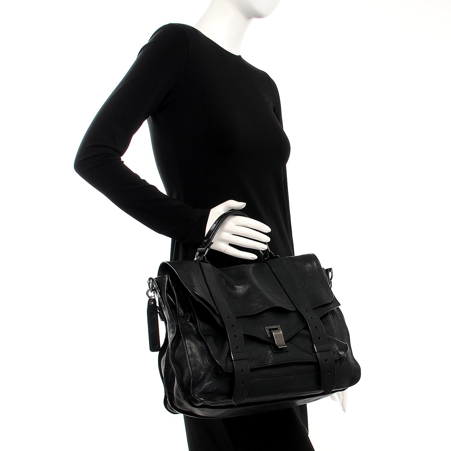 Proenza Schouler Lambskin Large PS1 Satchel Black 3 of 11