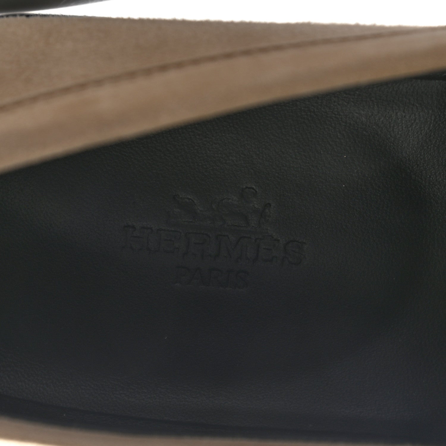 Hermes Suede Goatskin Womens Destin Loafer 38 Blanc Gomme 7 of 9