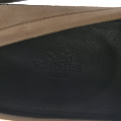 Hermes Suede Goatskin Womens Destin Loafer 38 Blanc Gomme 7 of 9