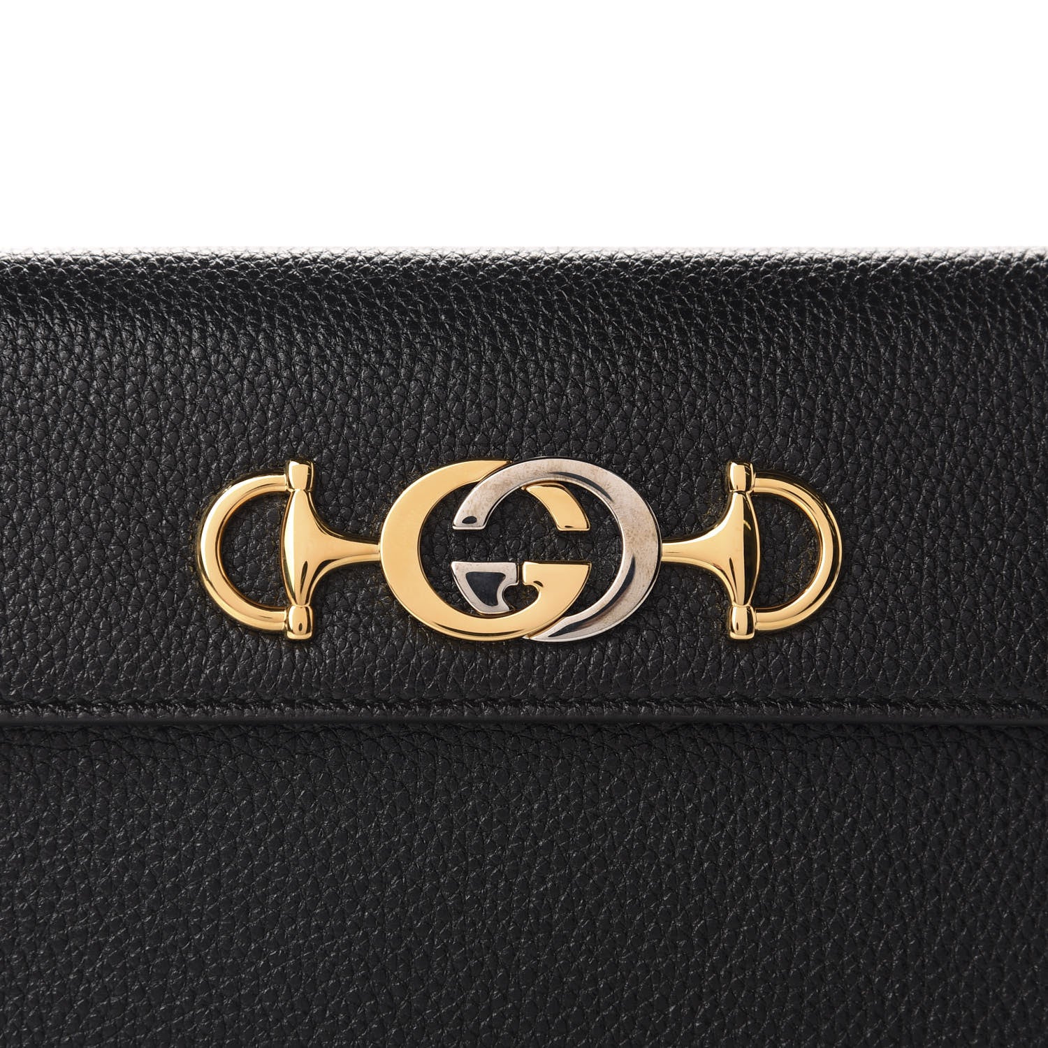 Gucci Grainy Calfskin Zumi Flap Card Case Black 7 of 8