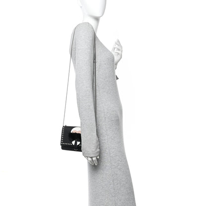 Fendi Vitello Elite Mink Fur Studded Karlito Tube Wallet on Chain Black 3 of 10