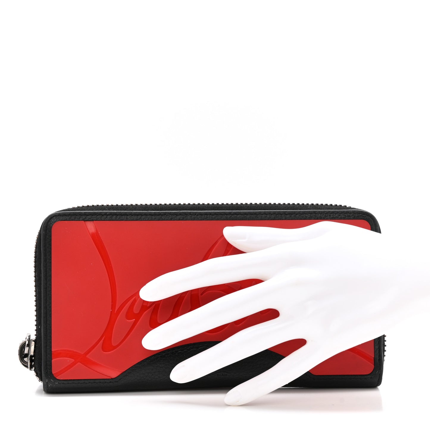 Calfskin Panettone Zip Around Wallet Loubi Red Black
