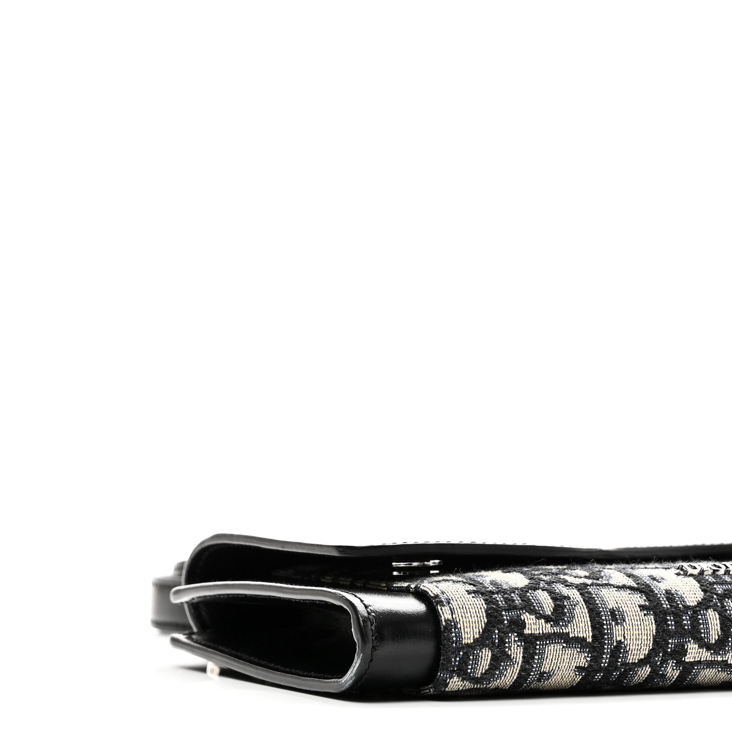 Christian Dior Oblique Smooth Calfskin Elite Wallet On Strap Black Blue 8 of 9