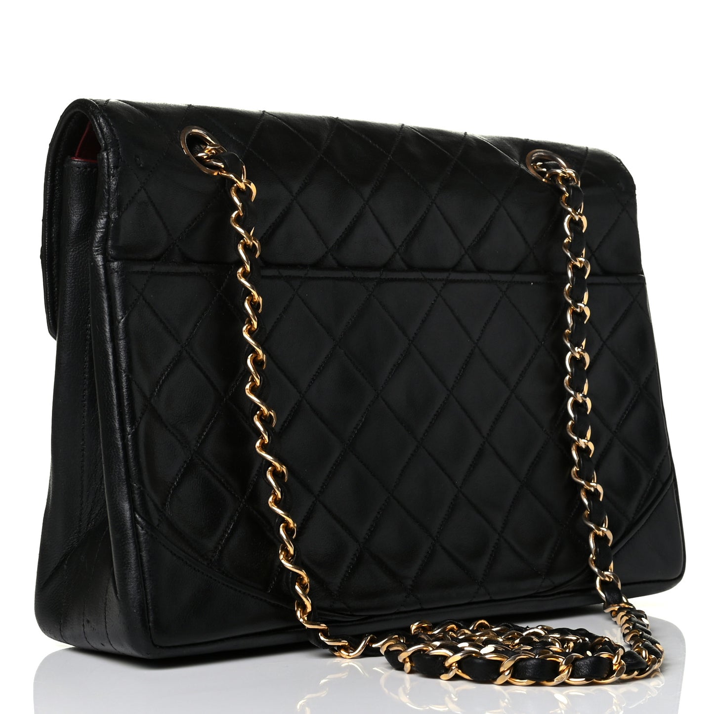 Lambskin Quilted Medium Single Flap Black
