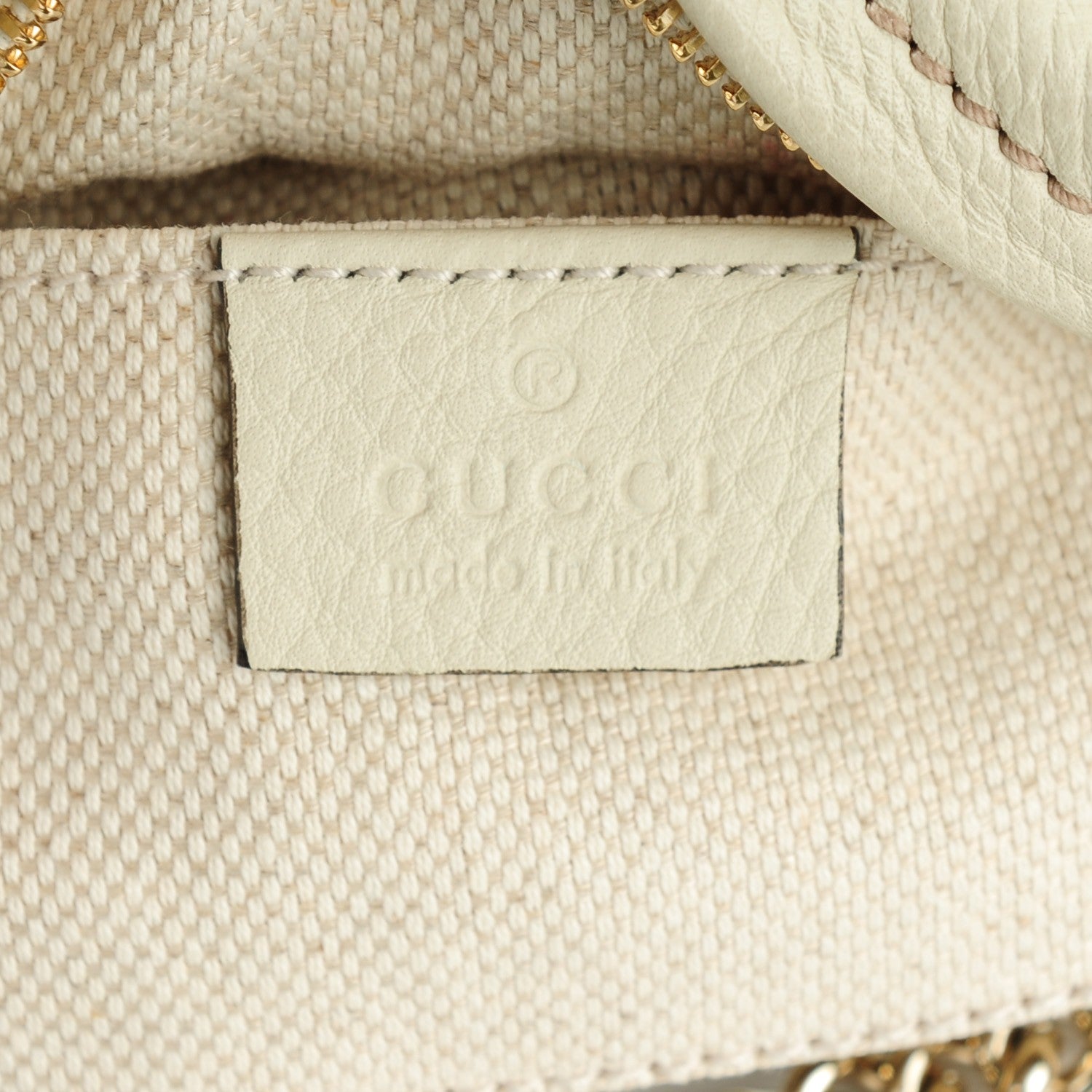 Gucci Pebbled Calfskin Mini Soho Chain Bag Off White 6 of 7