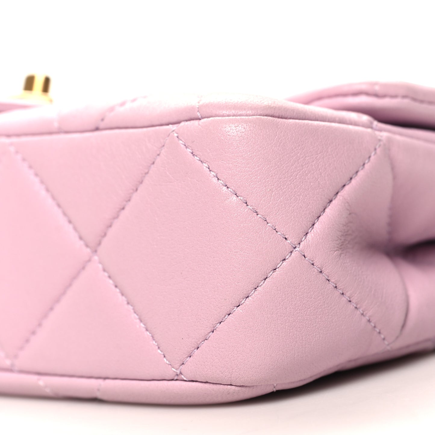 Lambskin Quilted Pearl Small Flap Lilac