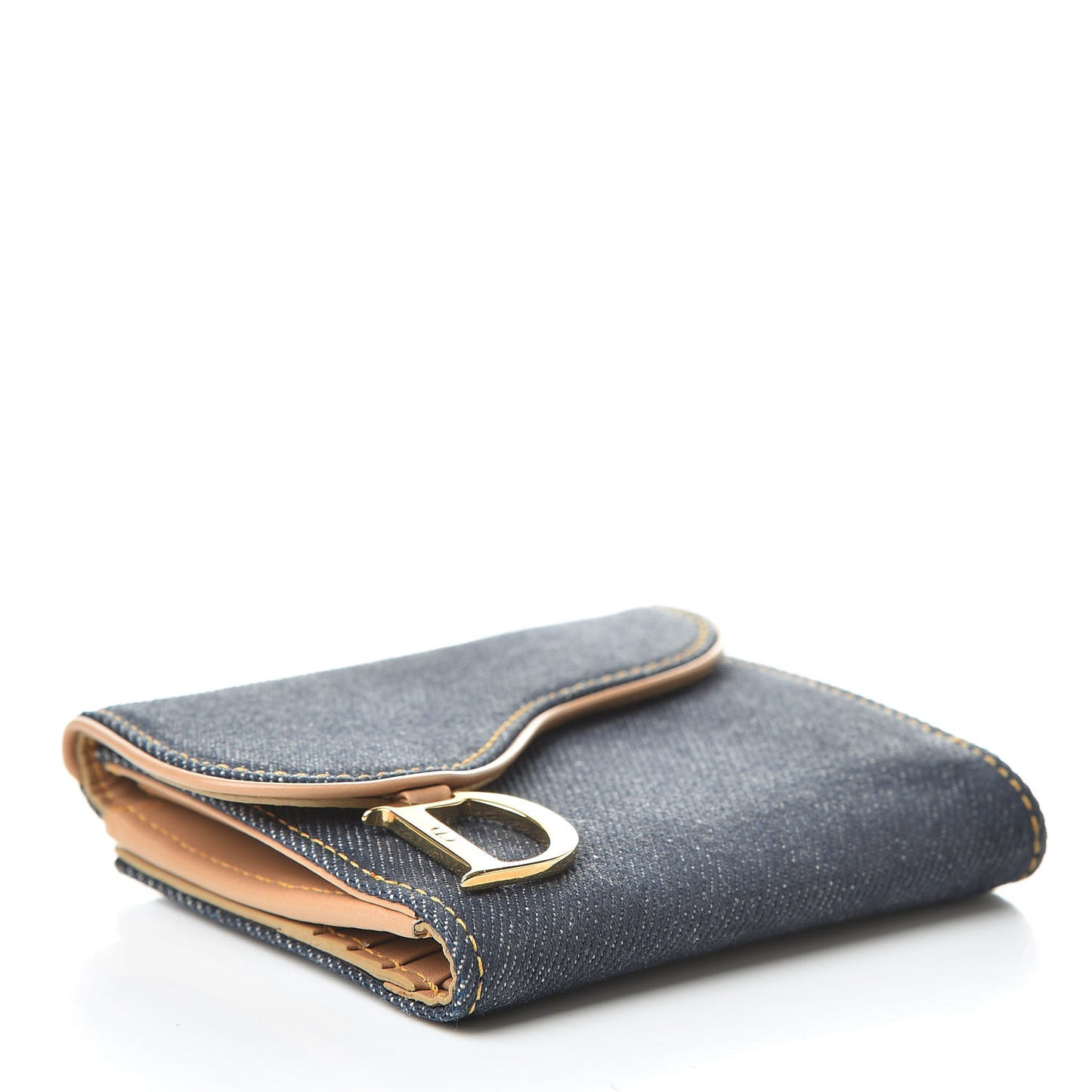 Denim Compact Saddle Wallet Blue