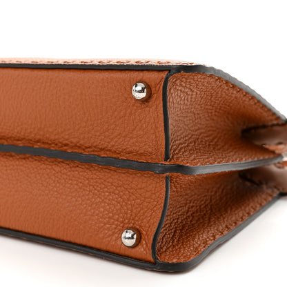 Fendi Cuoio Roma Sellerissima Nappa Sintetica Tape Stitch Medium Peekaboo I SEE U Satchel Brandy 11 of 11