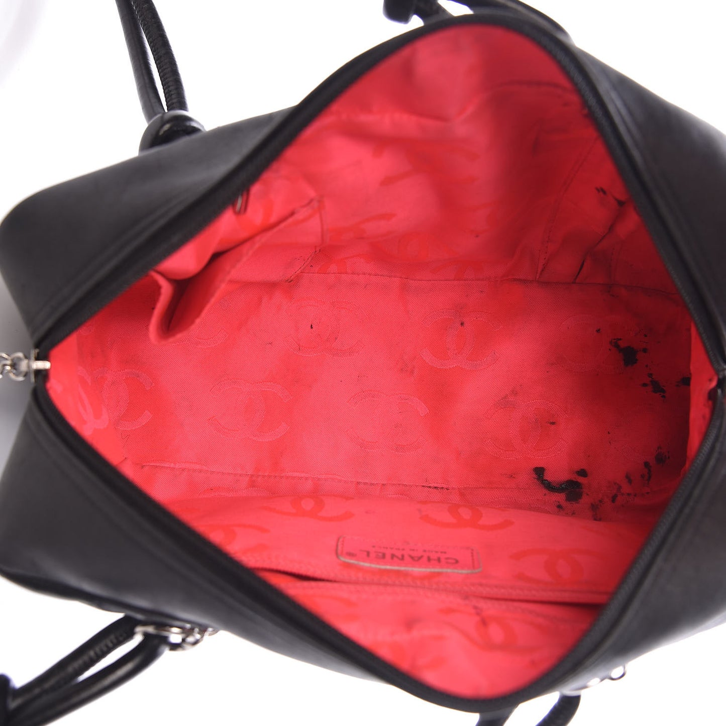 Calfskin Quilted Large Cambon Bowler Black