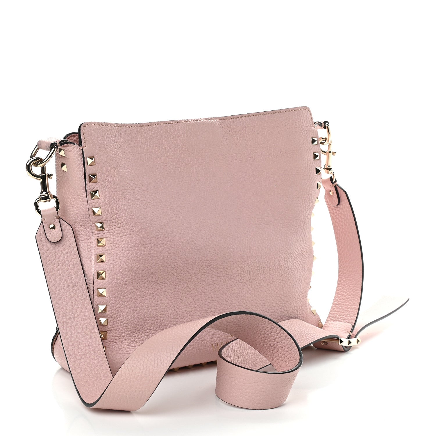 Valentino Garavani Pebbled Calfskin Small Rockstud Flip-Lock Messenger Bag Water Rose 3 of 11