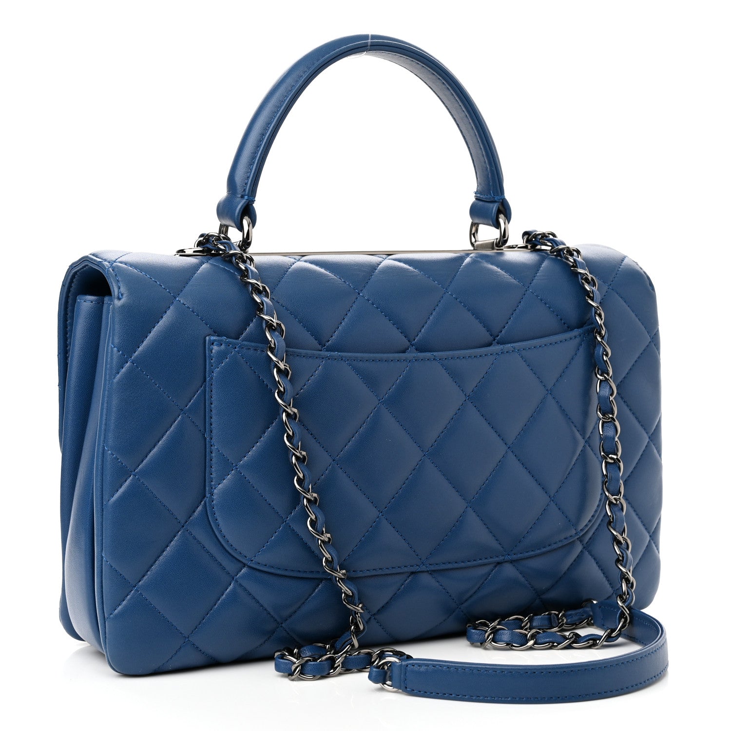 Chanel Lambskin Quilted Medium Trendy CC Flap Dual Handle Bag Blue 3 of 10