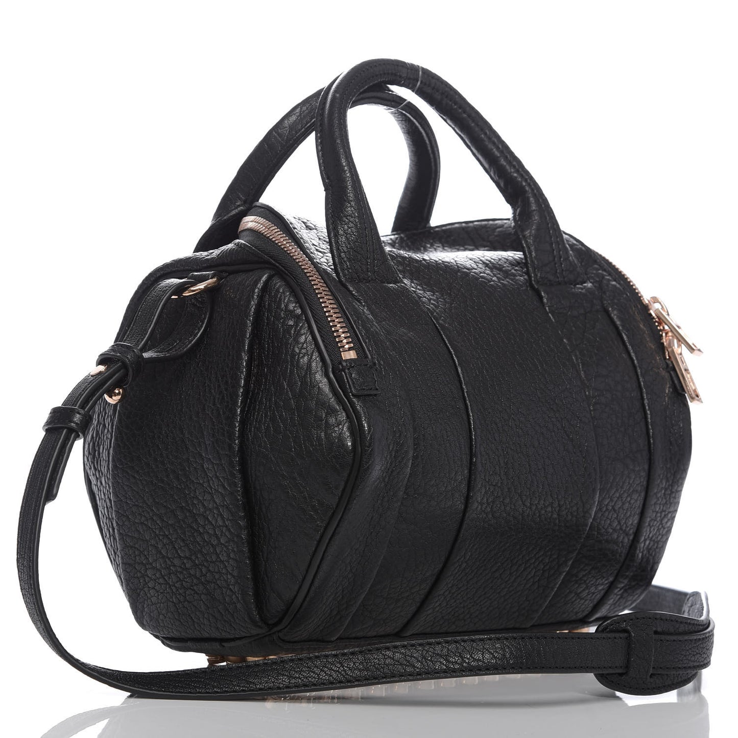 Pebbled Lambskin Rockie Black Rose Gold Hardware