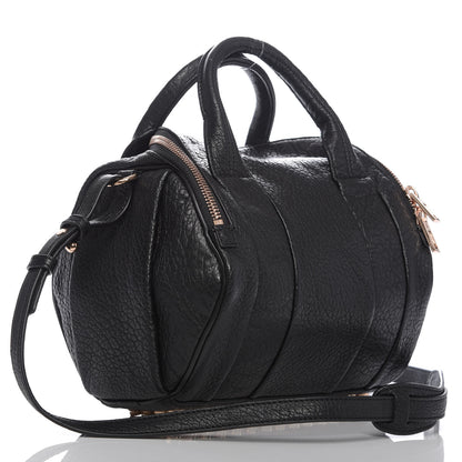 Alexander Wang Pebbled Lambskin Rockie Black Rose Gold Hardware 3 of 9