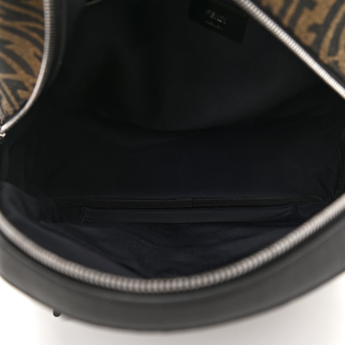 X SARAH COLEMAN Fabric Jacquard Vitello Grace Light Woven Lanyard FF Vertigo Pouch Pocket Backpack Tobacco Moro Black
