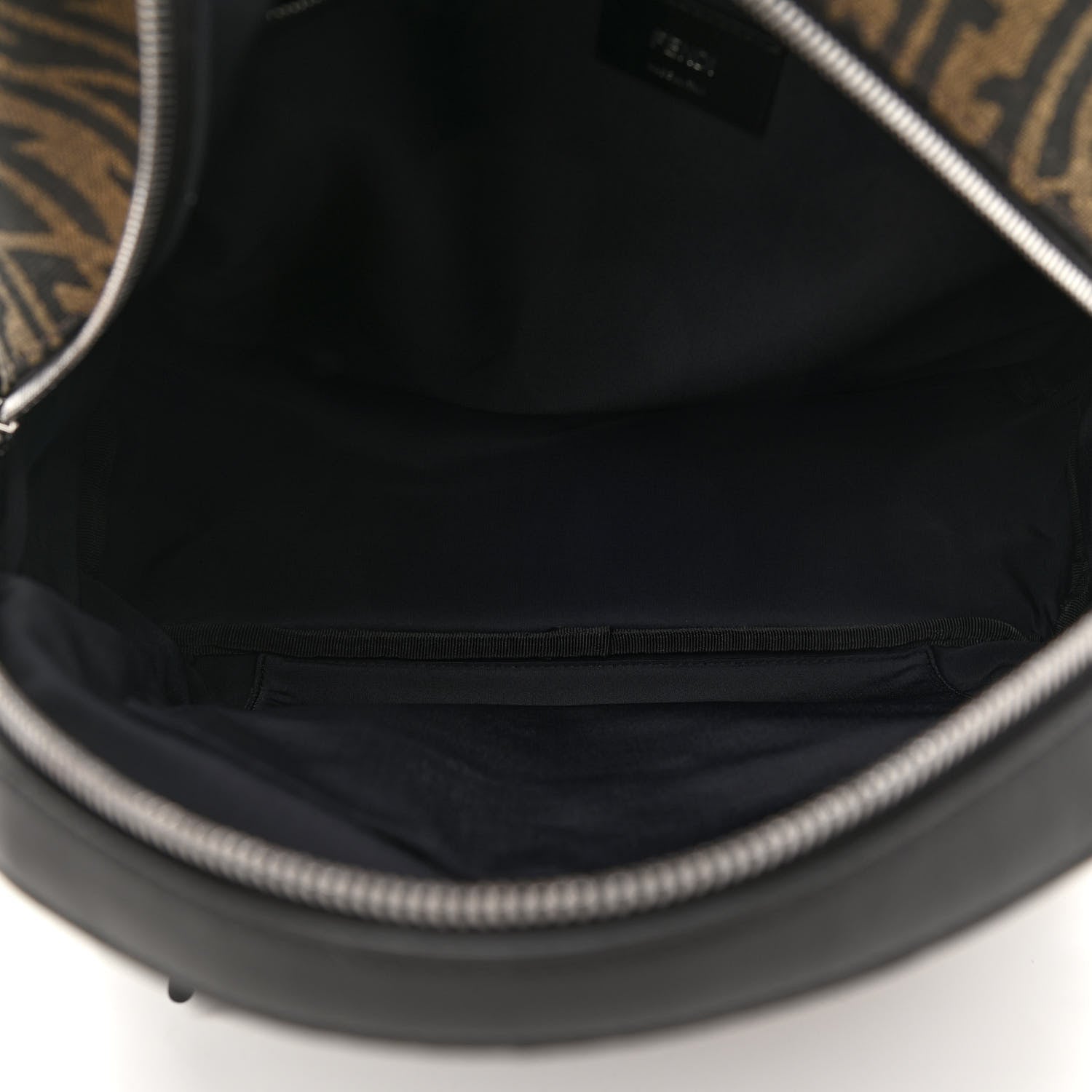 Fendi X SARAH COLEMAN Fabric Jacquard Vitello Grace Light Woven Lanyard FF Vertigo Pouch Pocket Backpack Tobacco Moro Black 5 of 10
