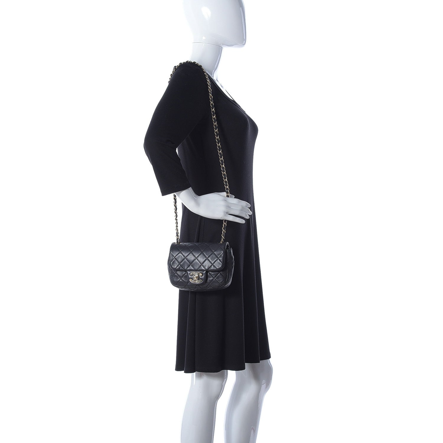 Chanel Lambskin Quilted Precious Jewel Mini Square Flap Black 2 of 9