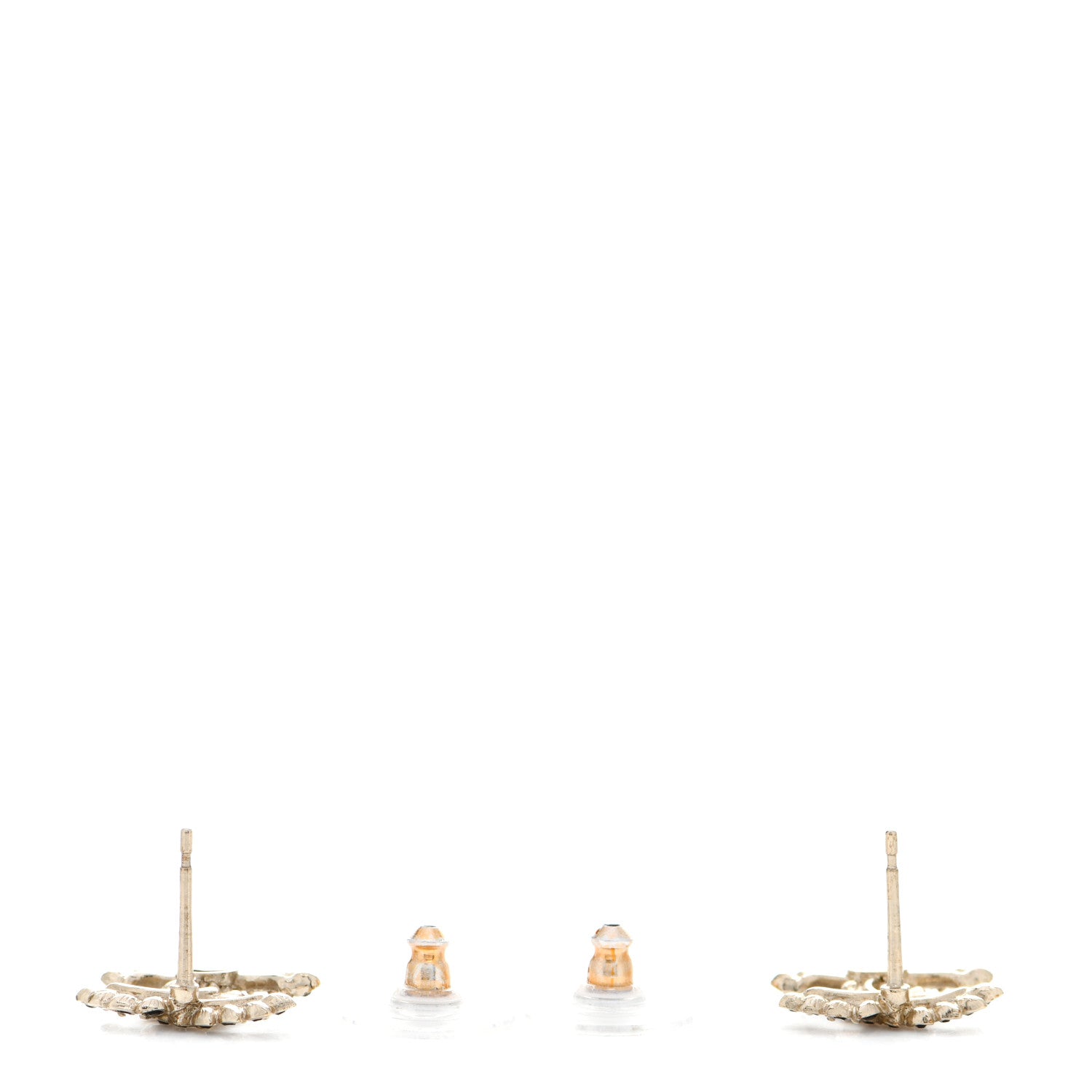 Chanel Strass Crystal Dazzling Wheat CC Earrings Black Gold 3 of 6