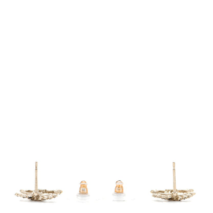 Chanel Strass Crystal Dazzling Wheat CC Earrings Black Gold 3 of 6