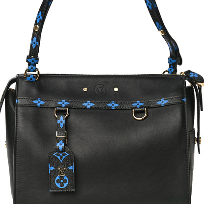 Louis Vuitton Smooth Calfskin Colored Monogram Speedy Amazon MM Blue Black 7 of 17