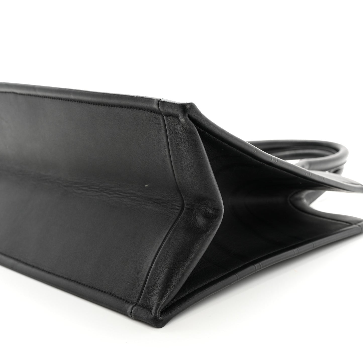 Calfskin Embossed Medium Book Tote Black