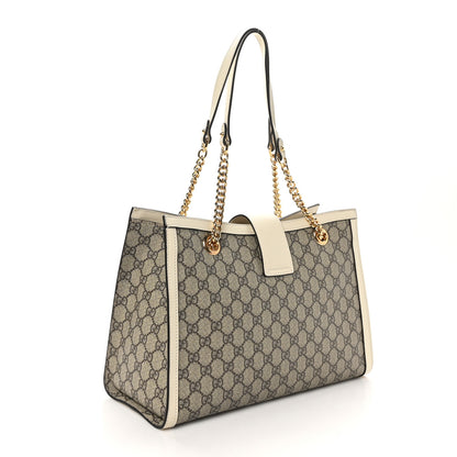 Gucci GG Supreme Monogram Medium Padlock Tote White 3 of 11