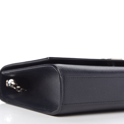 Saint Laurent Grain De Poudre Medium Classic Monogram Kate Satchel Deep Marine 6 of 9