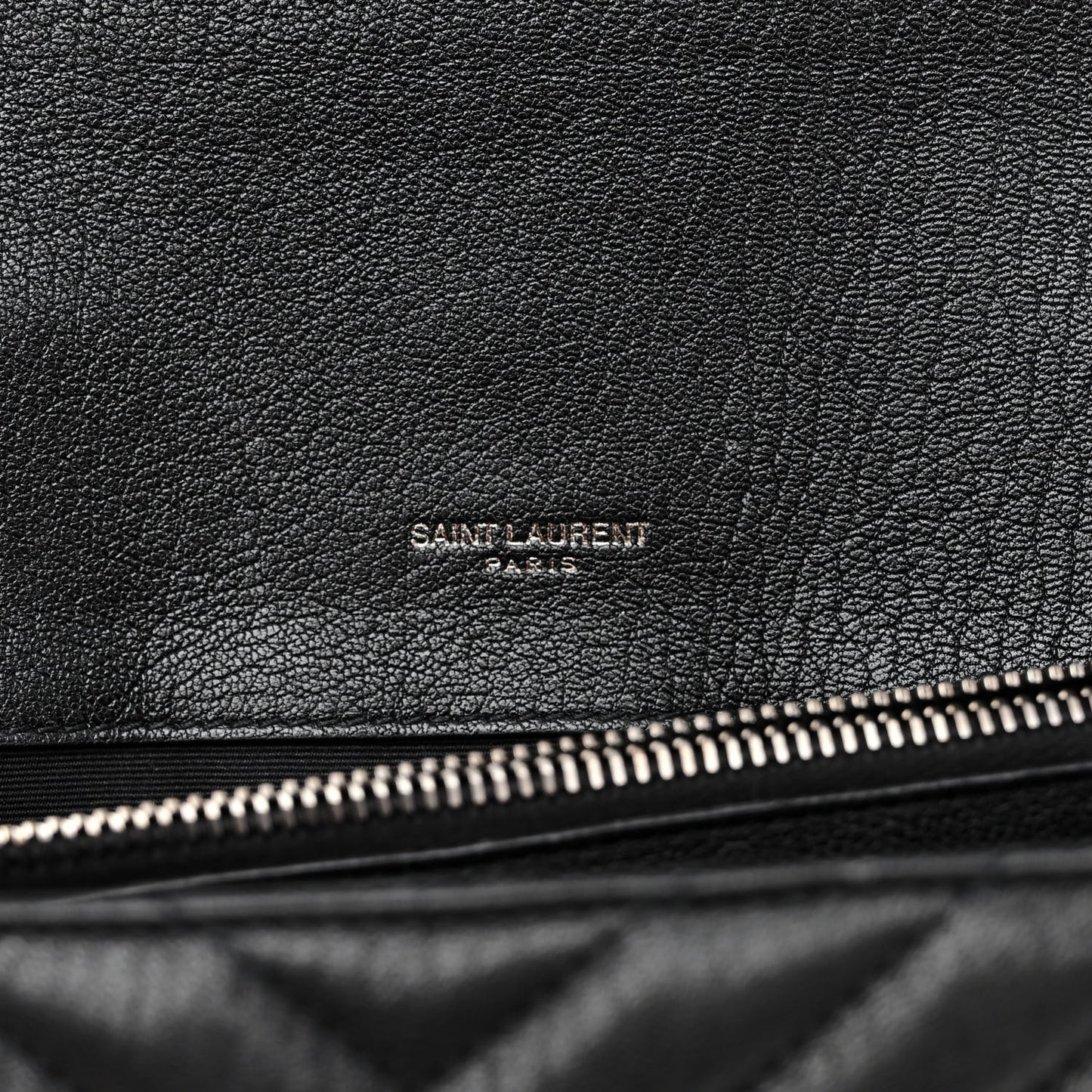 Sheepskin Matelasse Chevron Monogram Large College Satchel Black