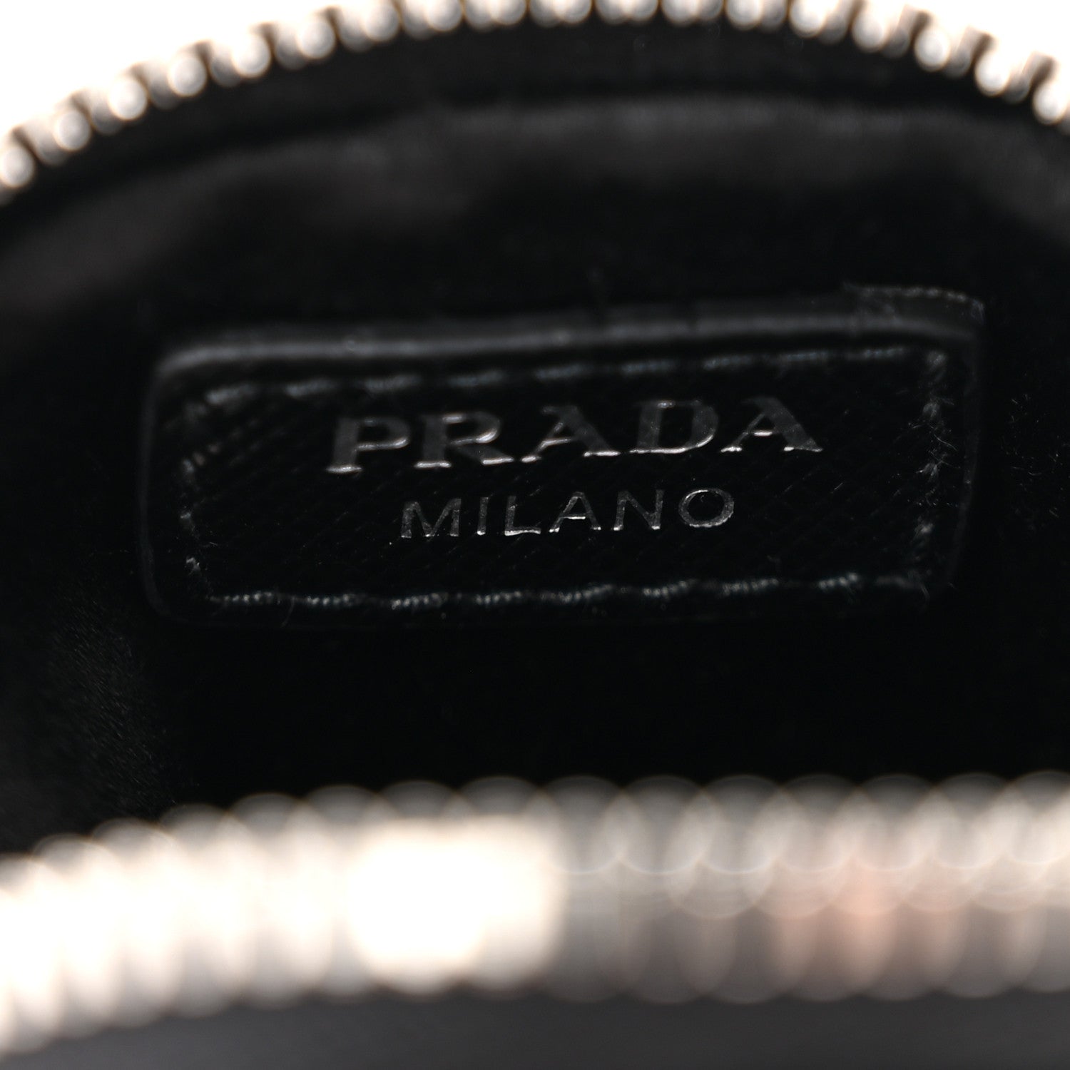 Prada Satin Crystal Pocket Triangle Padded Mini Key Chain Pouch Cristal 6 of 7