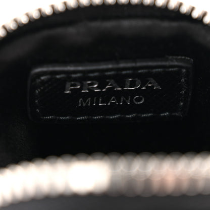 Prada Satin Crystal Pocket Triangle Padded Mini Key Chain Pouch Cristal 6 of 7