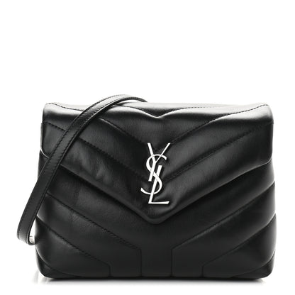 Saint Laurent Calfskin Y Quilted Monogram Toy Loulou Crossbody Bag Black 1 of 9