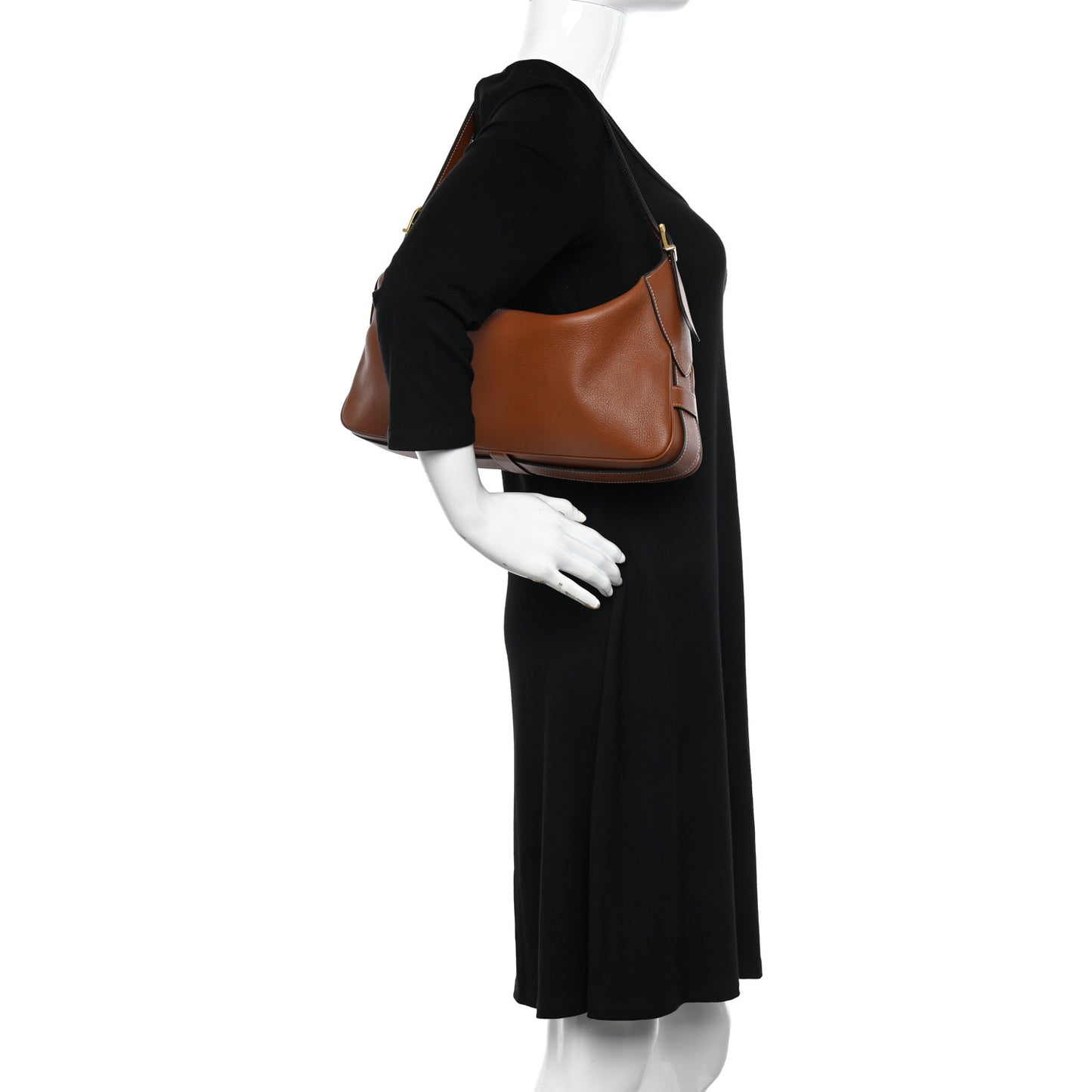 Supple Calfskin Medium Romy Shoulder Bag Tan