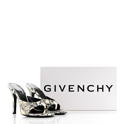Givenchy Snakeskin Embossed Thong-Strap Sandals Mules 37 White 9 of 9