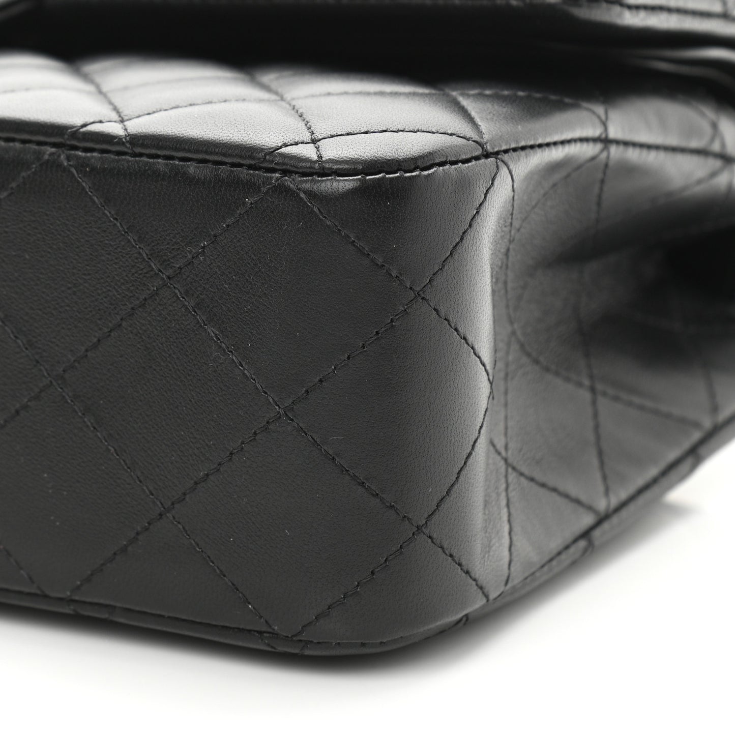 Lambskin Quilted Medium Double Flap So Black