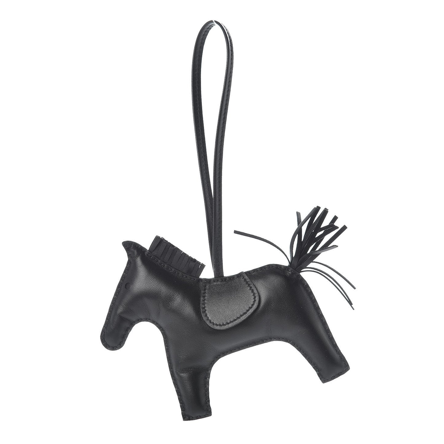 Milo Lambskin Grigri Rodeo Horse Bag Charm GM So Black