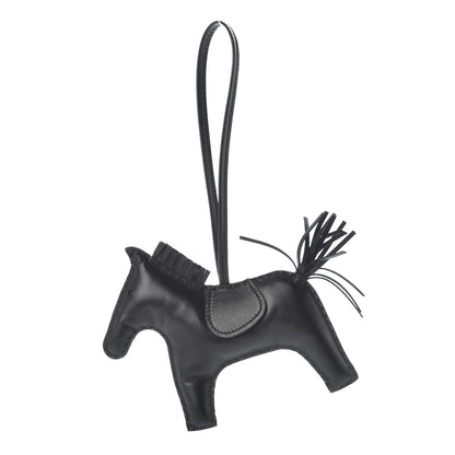 Hermes Milo Lambskin Grigri Rodeo Horse Bag Charm GM So Black 1 of 4