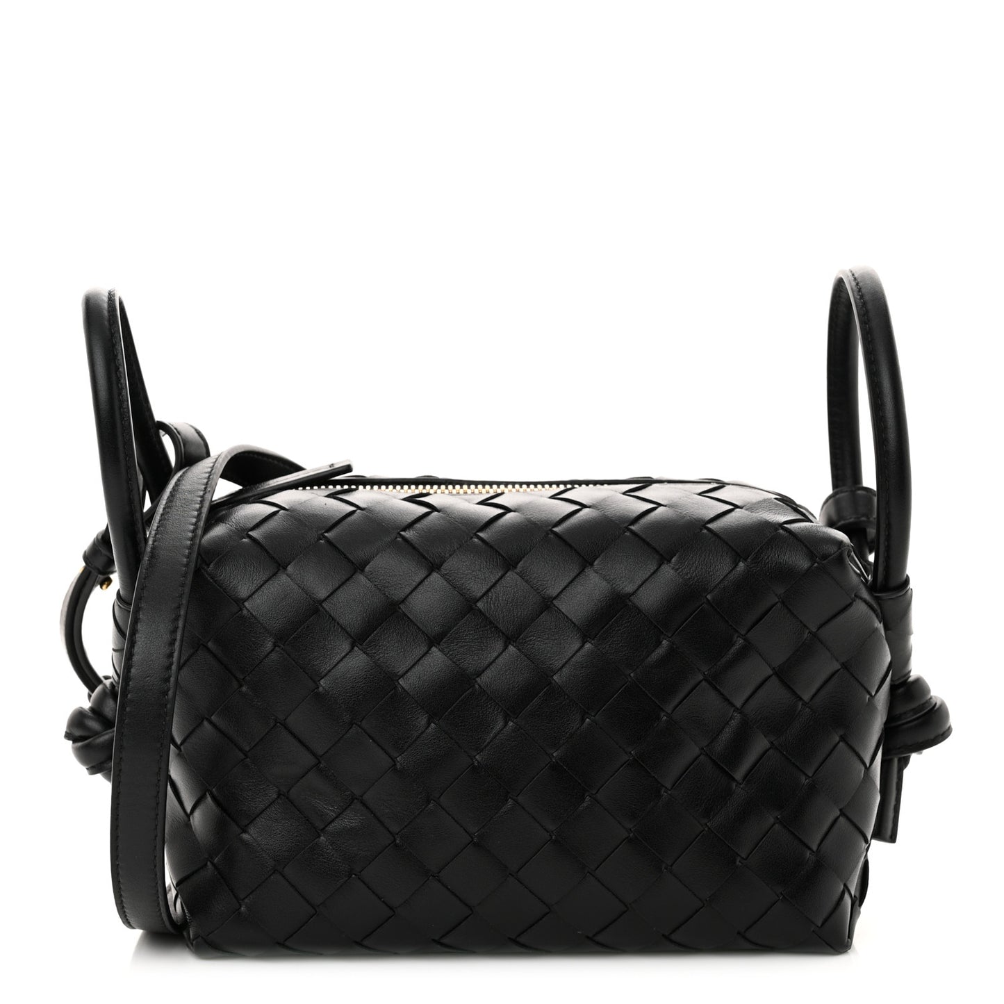 Calfskin Intrecciato Small Loop Top Handle Black