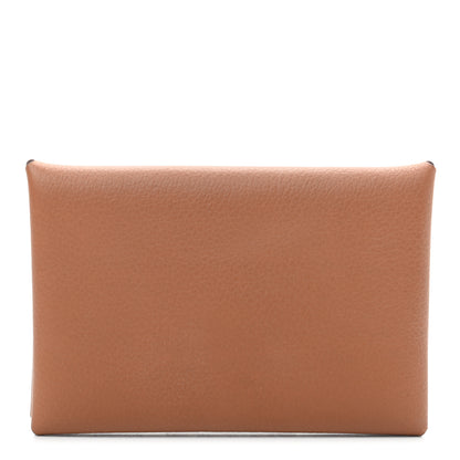 Hermes Evercolor Calvi Verso Card Case Gold Beige De Weimar 1 of 6