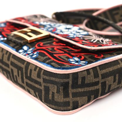 Fendi Fabric Jacquard FF 1974 Karligraphy Embroidered Baguette Tobacco Moro Rosso 9 of 9