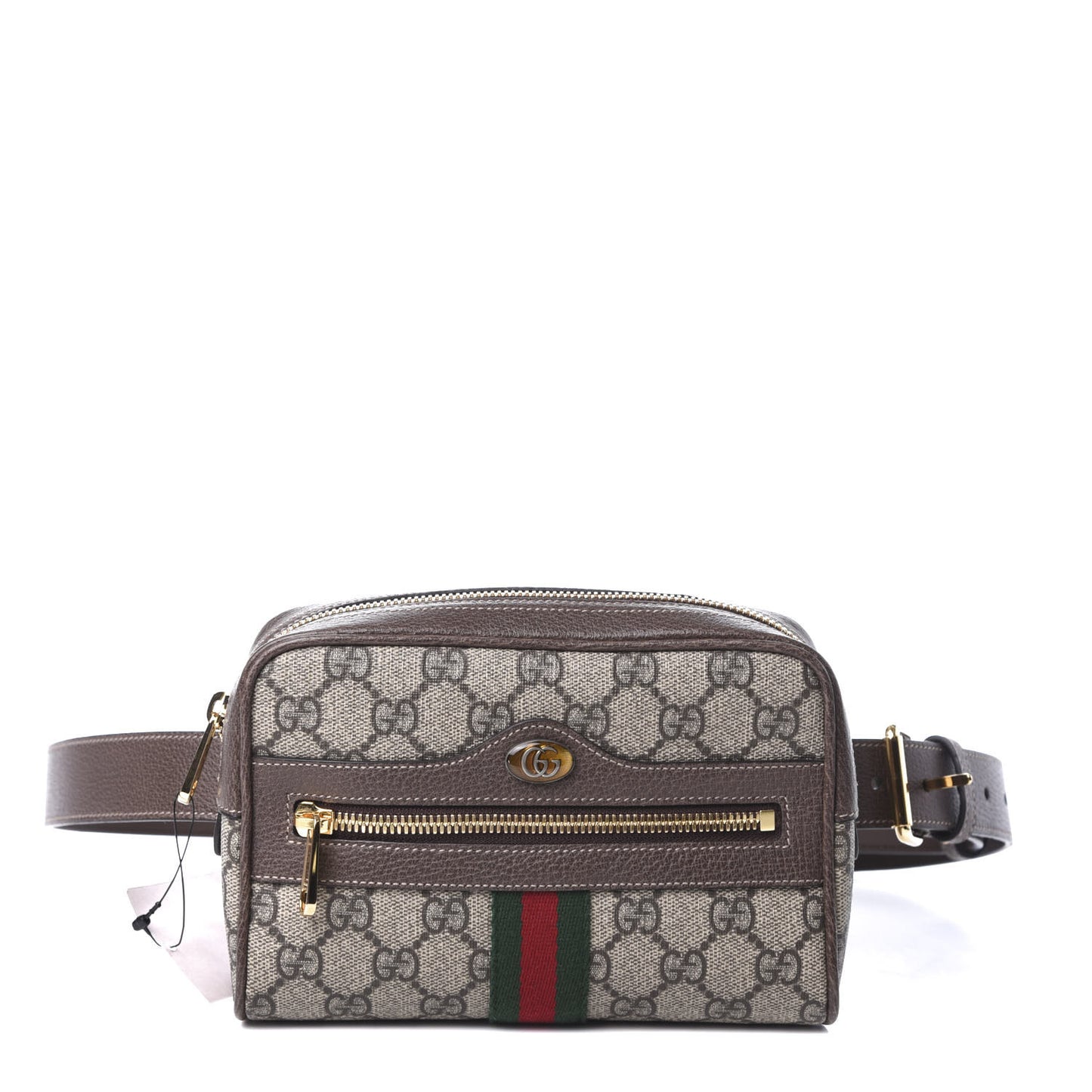 GG Supreme Monogram Web Small Ophidia Belt Bag 95 38 Dark Brown