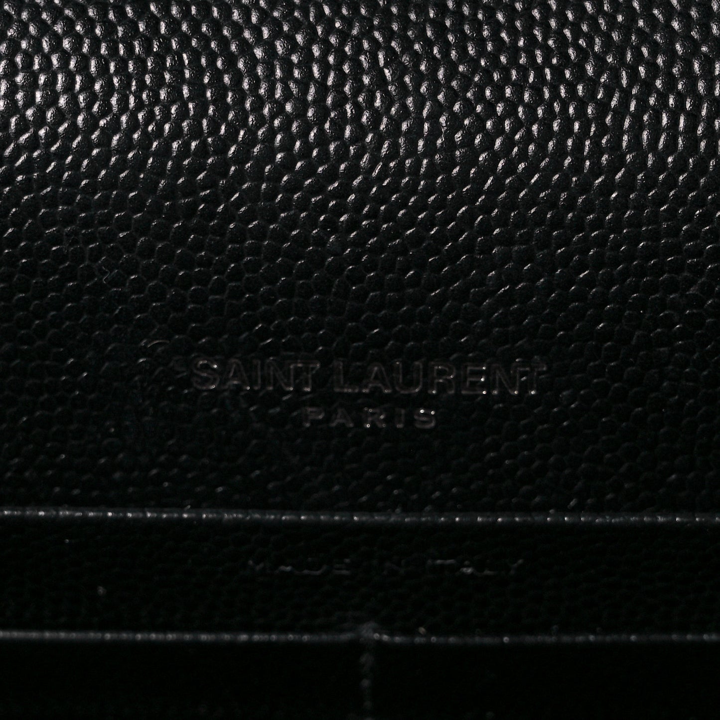 Grain De Poudre Matelasse Chevron Monogram Monochrome Envelope Chain Wallet Black